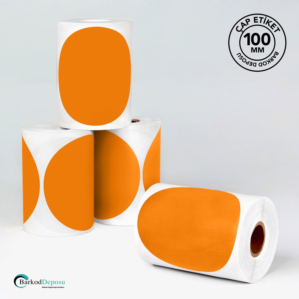 100mm Çap Etiket 250'Lik Turuncu