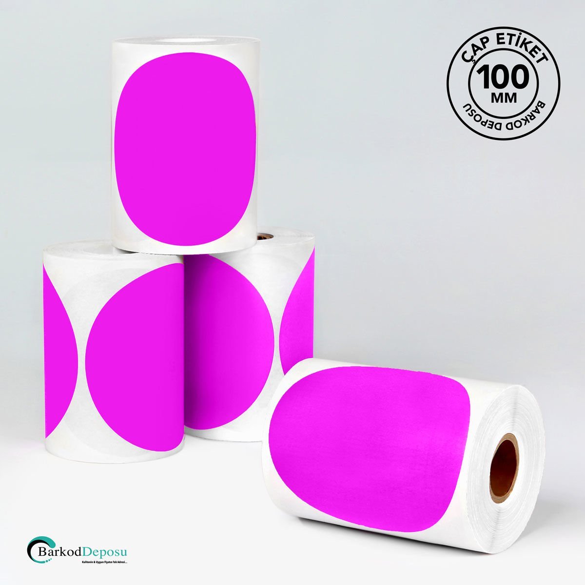 100mm Çap Etiket 250'Lik Pembe