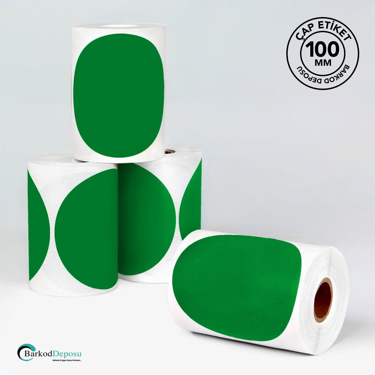 100mm Çap Etiket 250'Lik Koyu Yeşil