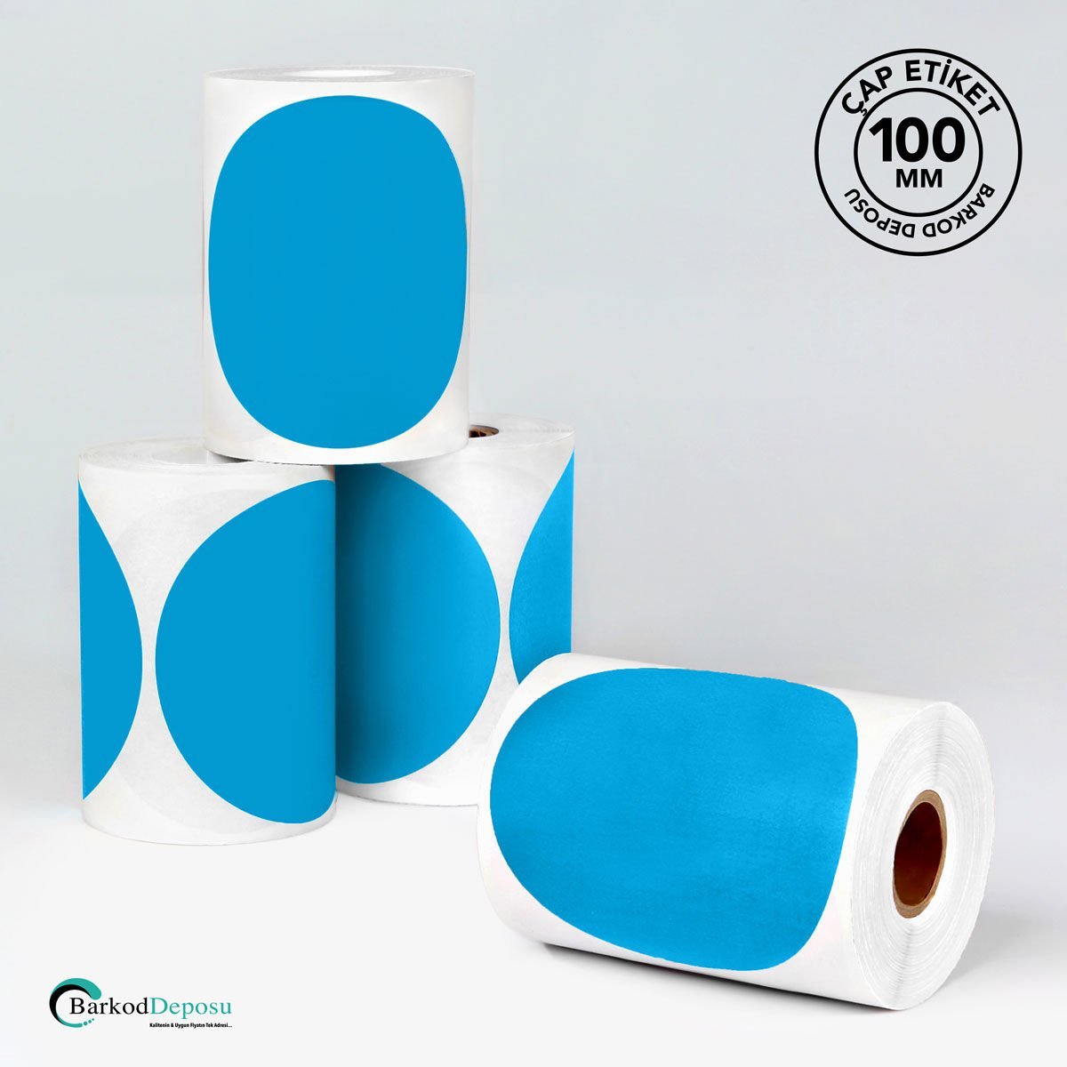 100mm Çap Etiket 250'Lik Koyu Mavi
