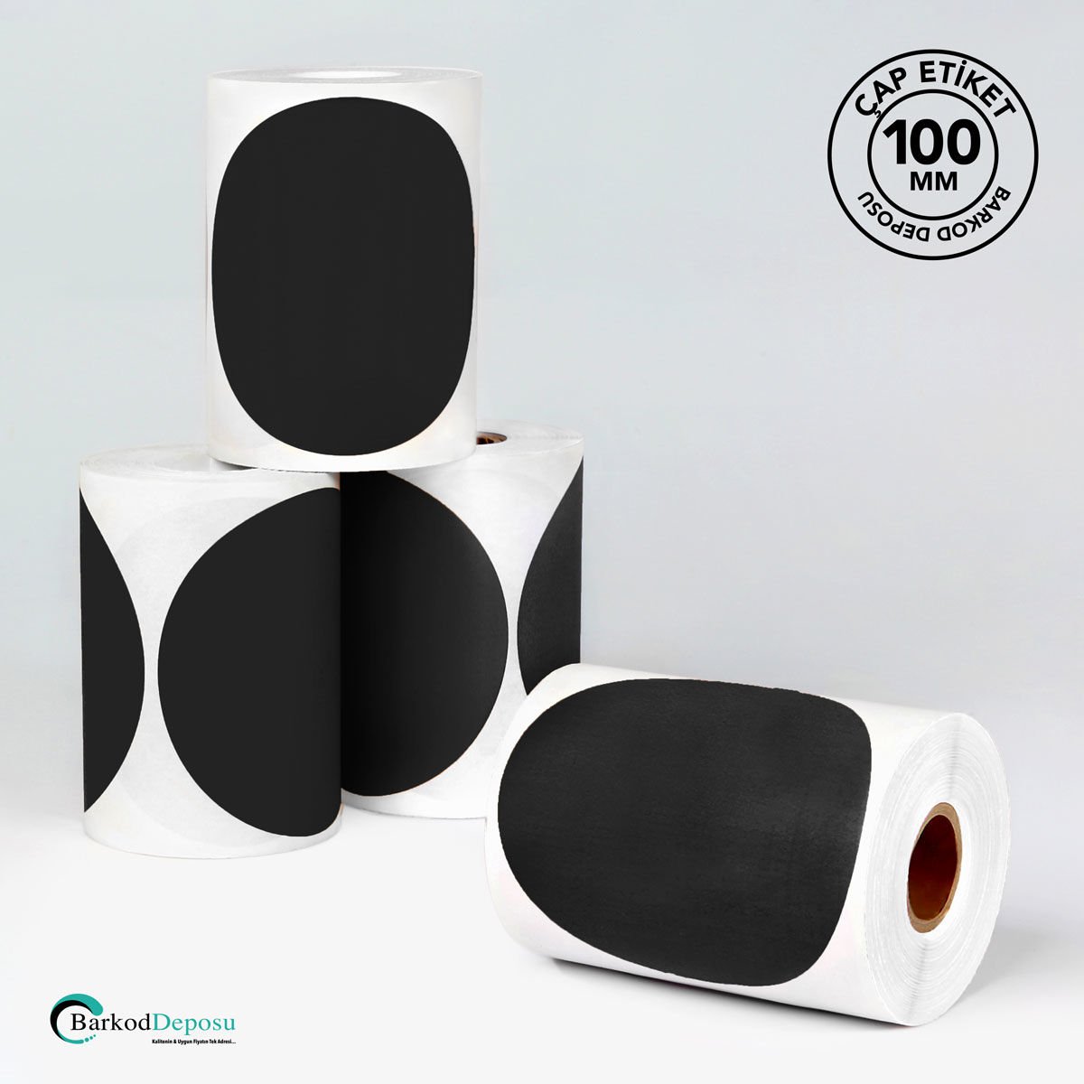 100mm Çap Etiket 250'Lik Siyah