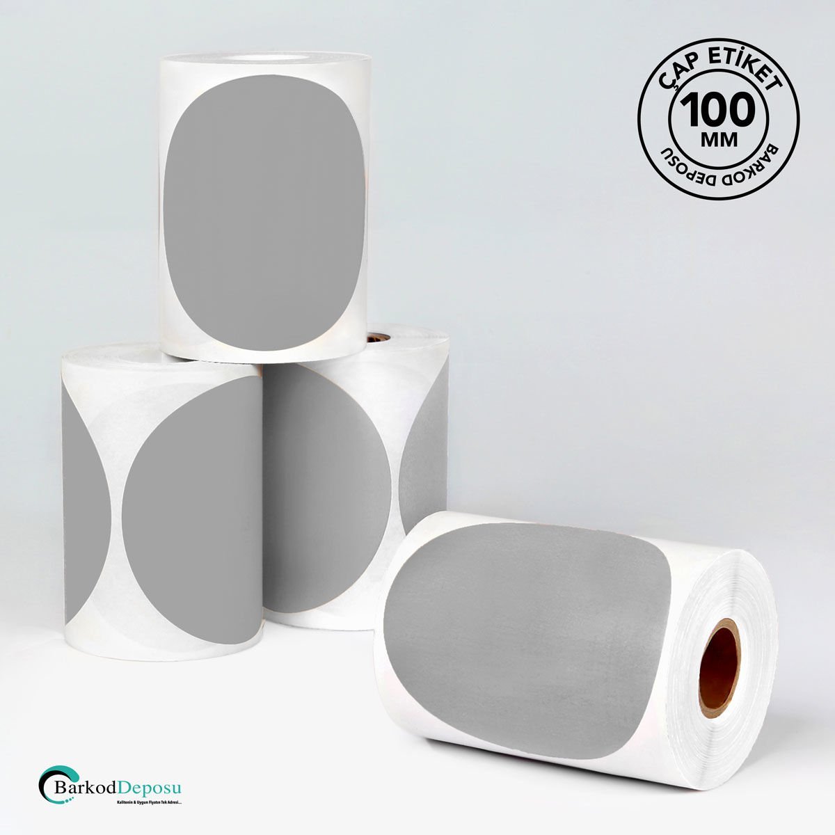 100mm Çap Etiket 250'Lik Gri