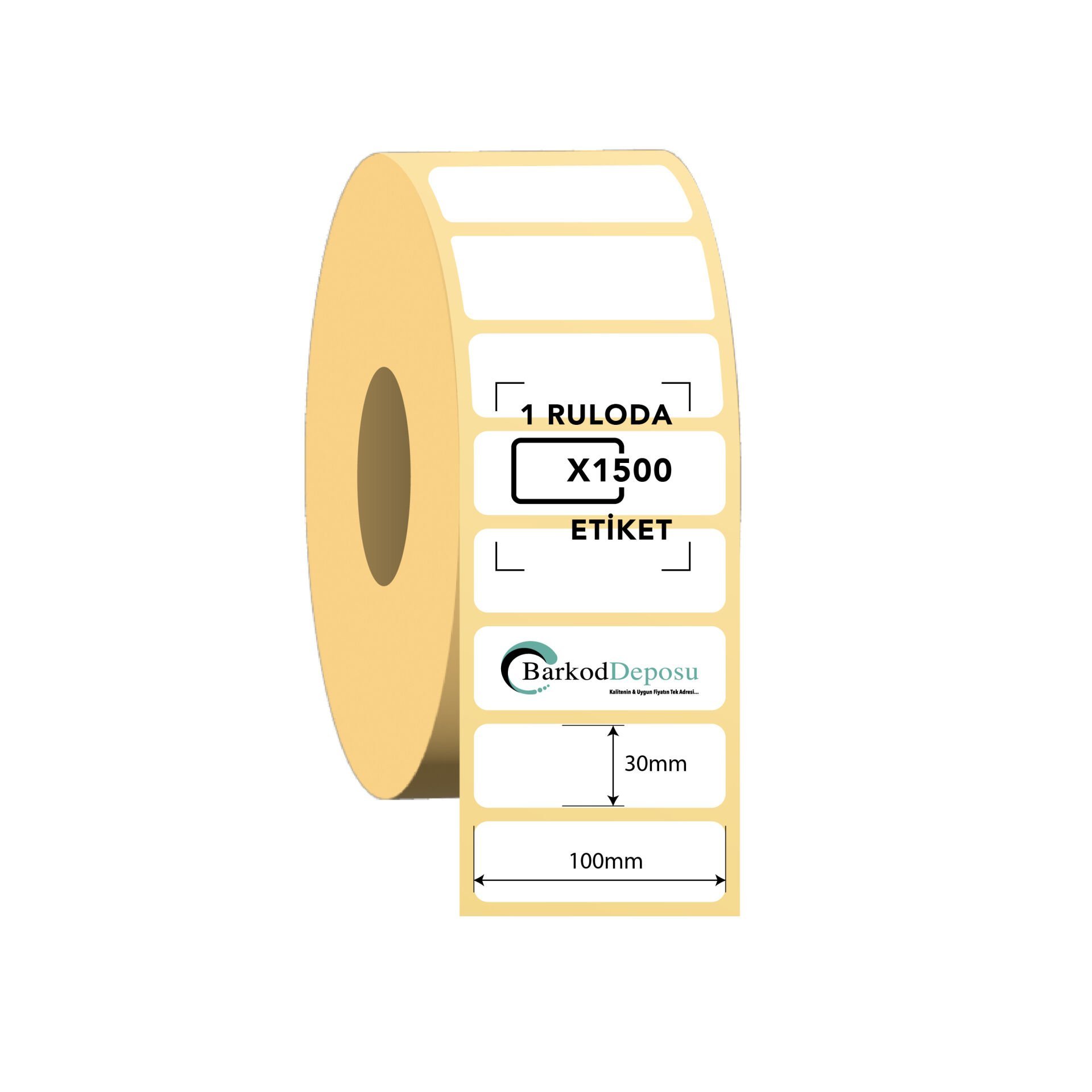 100x30 Termal Barkod Etiketi 1500 Sarım