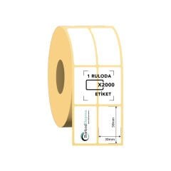 30X50 2'Li Ayrık Termal Barkod Etiketi 2000 Sarım