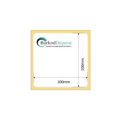 100x100 Kuşe Barkod Etiketi  500 Sarım (RİBON İLE BASKI)