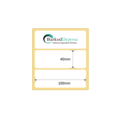 100x40 Kuşe Barkod Etiketi 1000 Sarım (RİBON İLE BASKI)