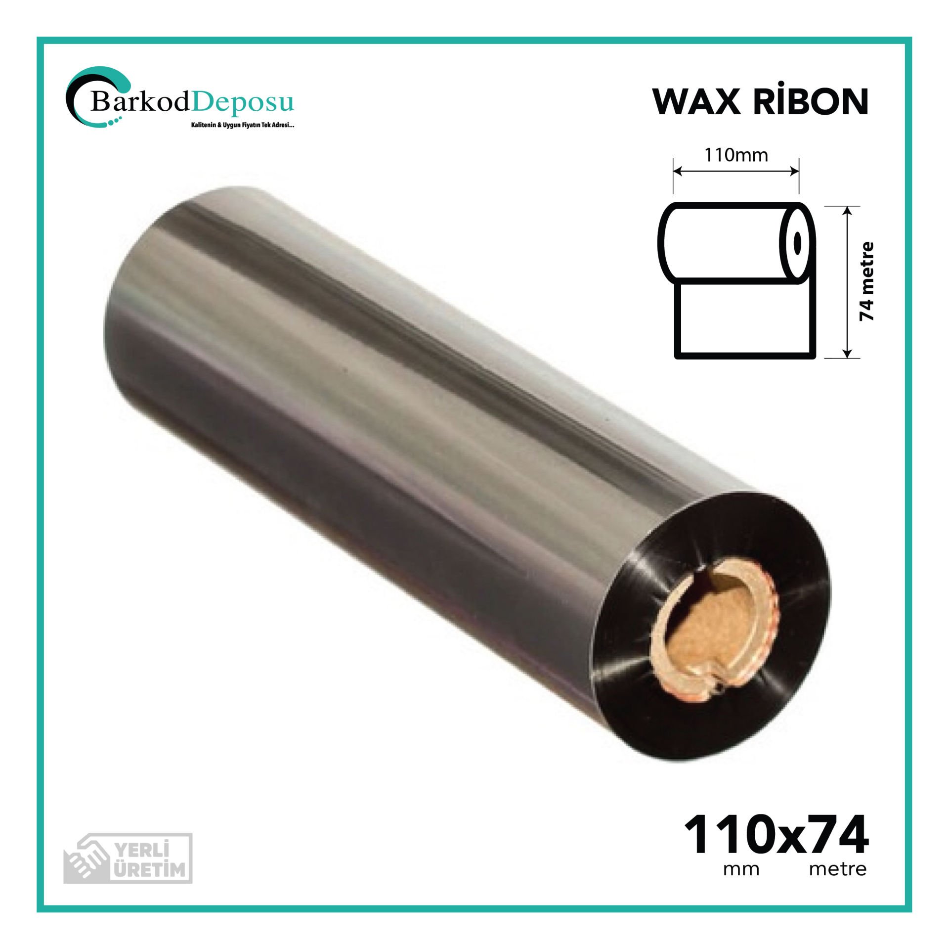 110mmX74mt Standart Wax Ribon