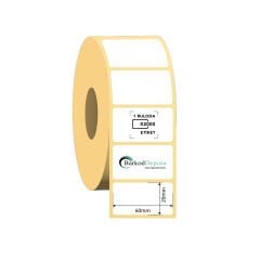 60x20 Kuşe Barkod Etiketi 2000 Sarım (RİBON İLE BASKI)