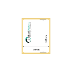 80x100 Kuşe Barkod Etiketi 500 Sarım (RİBON İLE BASKI)
