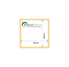 50x50 Kuşe Barkod Etiketi 1000 Sarım (RİBON İLE BASKI)
