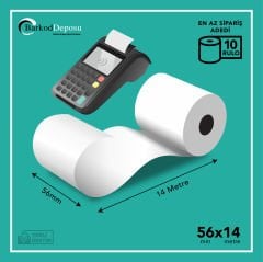 56x14 Termal Yazarkasa Pos Rulosu (10 Rulo)