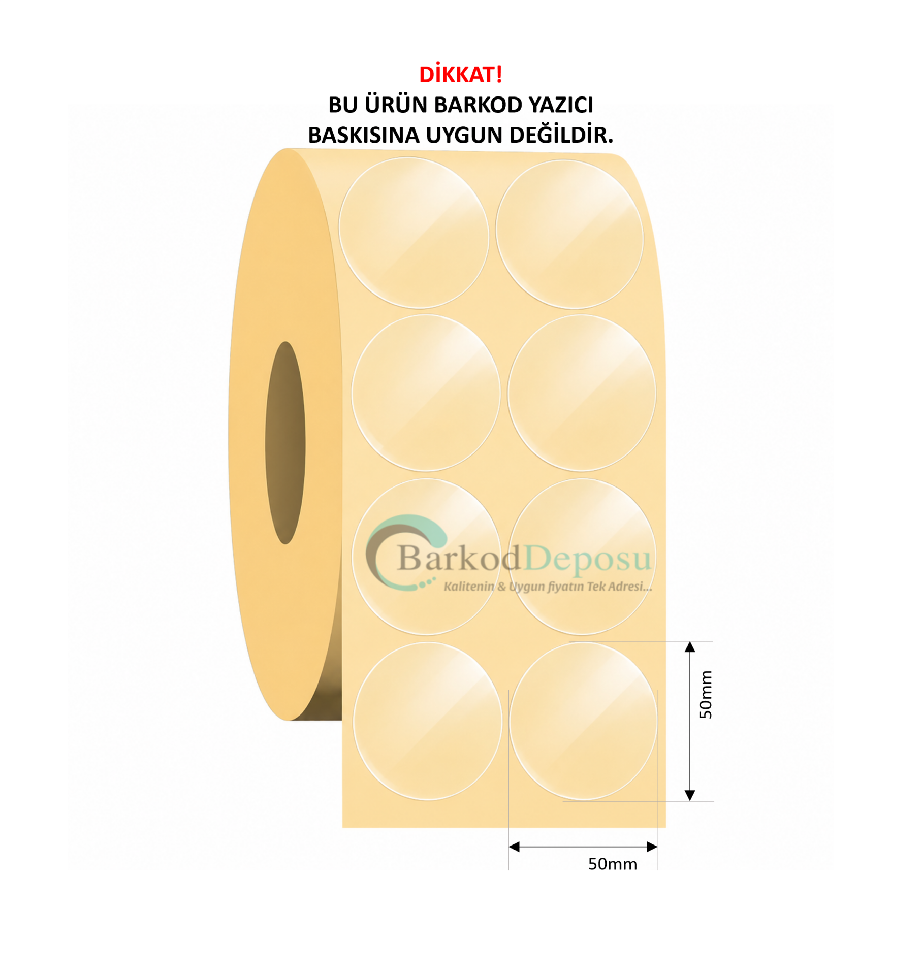 50mm Çap Şeffaf Güvenlik Bandı