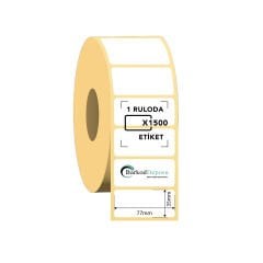 77x35 Kuşe Barkod Etiketi 1500 Sarım (RİBON İLE BASKI)