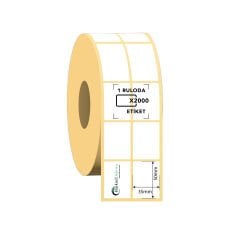 35x50 2'Li Ayrık Termal Barkod Etiketi  2000 Sarım