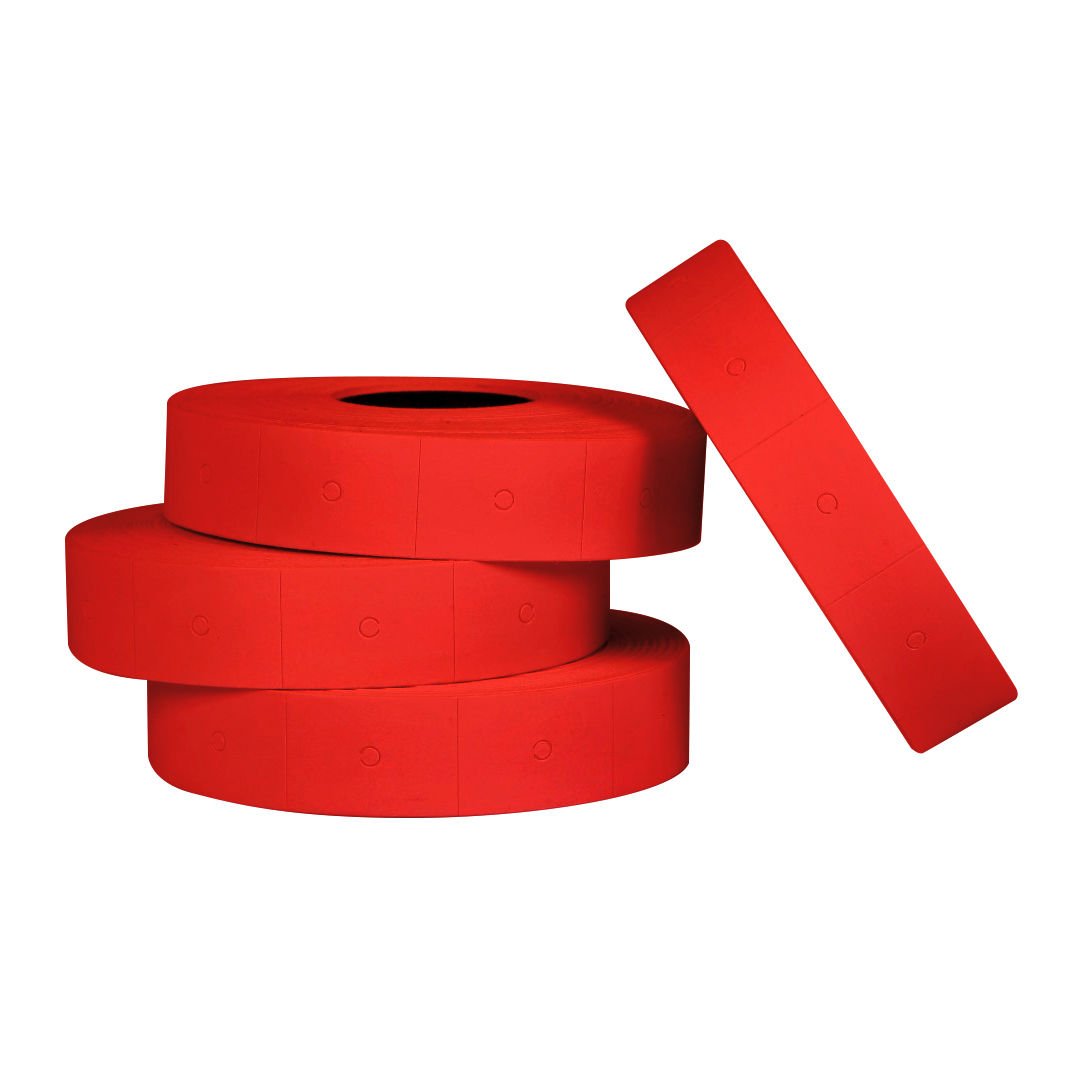 16x23 6600 Çift Hane Motex Fiyat Etiketi Beyaz 800 Sarım 18 Rulo Fiyat Etiket (Motex) 800 lük Florasan Kırmızı