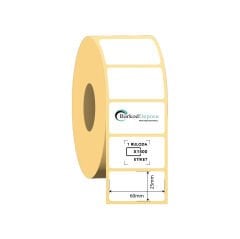 60x25 Kuşe Barkod Etiketi 1500 Sarım (RİBON İLE BASKI)