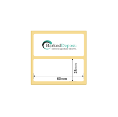 60x25 Termal Barkod Etiketi 1500 Sarım