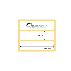 100x20 Kuşe Barkod Etiketi 2000 Sarım (RİBON İLE BASKI)