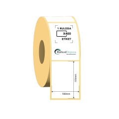 100x135 Kuşe Barkod Etiketi 400 Sarım (RİBON İLE BASKI)