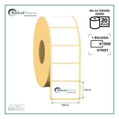 80x30 Termal Barkod Etiketi 1500 Sarım