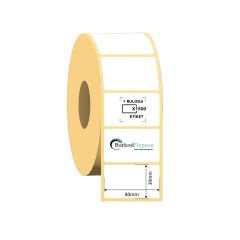 80x30 Kuşe Barkod Etiketi 1500 Sarım (RİBON İLE BASKI)