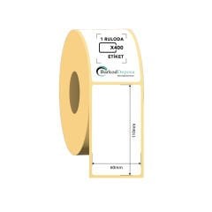 60x110 Kuşe Barkod Etiketi 400 Sarım (RİBON İLE BASKI)