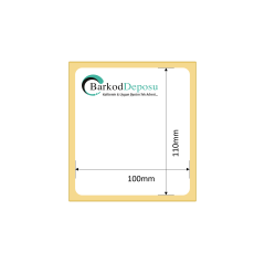 100x110 Kuşe Barkod Etiketi 400 Sarım (RİBON İLE BASKI)