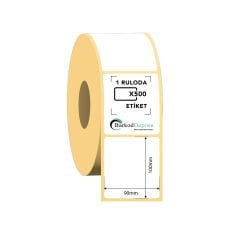 90x100 Kuşe Barkod Etiketi 500 Sarım (RİBON İLE BASKI)