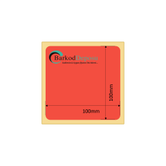 100x100 Kırmızı Termal Barkod Etiketi 300 Sarım