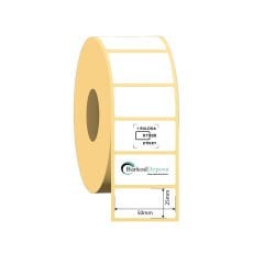 50x25 Kuşe Barkod Etiketi 1500 Sarım (RİBON İLE BASKI)