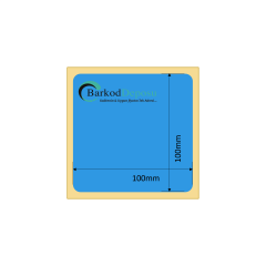 100x100 Mavi Termal Barkod Etiketi 500 Sarım