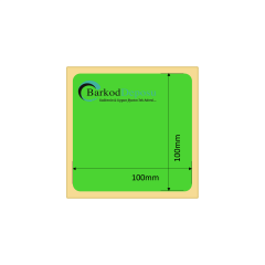 100x100 Yeşil Termal Barkod Etiketi 500 Sarım
