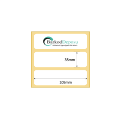105x35 Kuşe Barkod Etiketi 1250 Sarım (RİBON İLE BASKI)