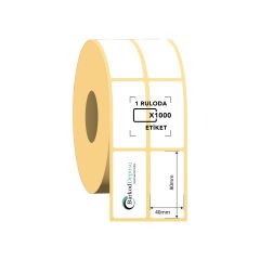 40x80 2'li Ayrık Termal Barkod Etiketi 1000 Sarım