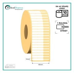 85x15 Kuyumcu / Takı Etiketi P.P.OPAK 2000 Sarım (RESİN RİBON İLE BASKI)