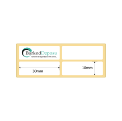 30x10 2'li Ayrık Termal Barkod Etiketi 8000 Sarım