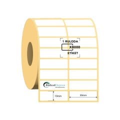 30x10 2Lİ Ayrık Termal Barkod Etiketi 8000 Sarım